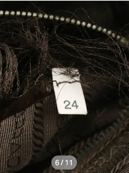 Prada Bauletto Vintage Shoulder Bag Beige Jacquard Canvas Orange Leather - Picture 8 of 9